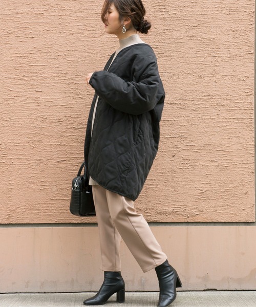 Ambre Neige（アンブルネージュ）の「キルティングライナー付きタックスリーブモッズコート／【WEB/EC限定商品】（モッズコート・レディース・ブラック/ベージュ/カーキ・FREE）」の18枚目の写真