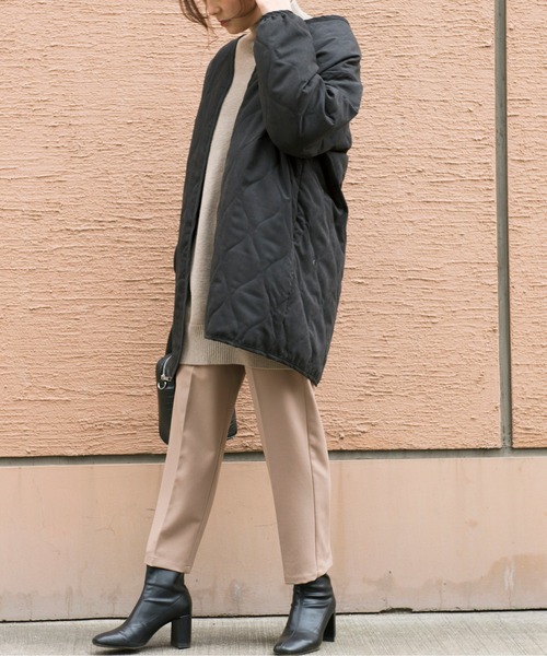 Ambre Neige（アンブルネージュ）の「キルティングライナー付きタックスリーブモッズコート／【WEB/EC限定商品】（モッズコート・レディース・ブラック/ベージュ/カーキ・FREE）」の5枚目の写真