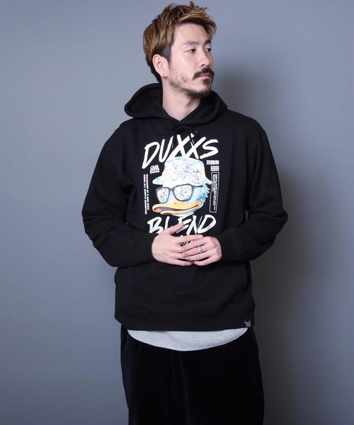 B ONE SOUL（ビーワンソウル）の「【B ONE SOUL/ビーワンソウル】ＤＵＣＫプリントパーカー　バックプリント　ブランドロゴ　昨年の人気デザインの新作（パーカー・メンズ・ホワイト/ブラック・LARGE/MEDIUM/X-LARGE）」の2枚目の写真