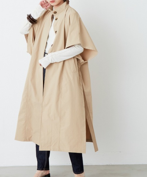 【新品未使用】Heve ベージュ ポンチョ トレンチコート Aunt Marie's（アントマリーズ）の「ロングトレンチポンチョ（トレンチ