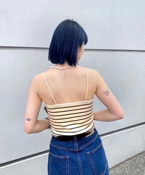 WHO'S WHO gallery（フーズフーギャラリー）の「リブキャミ（キャミソール・レディース・ブラック/グレー/オフホワイト/ベージュ系その他/サックスブルー/ホワイト/グレー系その他/ブラック系その他/グリーン/ブラウン・FREE）」の16枚目の写真