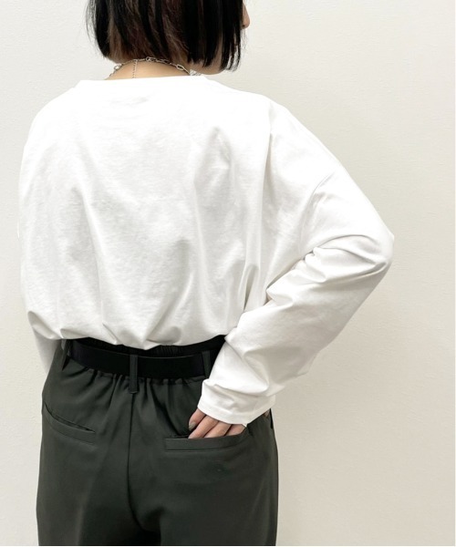 apres jour mignon(アプレジュールミニョン)の「シンプルロゴロンT【ZOZOTOWN限定アイテム】(Tシャツ/カットソー・レディース・アイボリー/ブラック/オフホワイト・X-LARGE/フリー)」の7枚目の写真