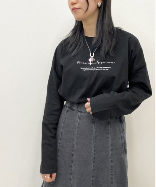 apres jour mignon(アプレジュールミニョン)の「シンプルロゴロンT【ZOZOTOWN限定アイテム】(Tシャツ/カットソー・レディース・アイボリー/ブラック/オフホワイト・X-LARGE/フリー)」の15枚目の写真