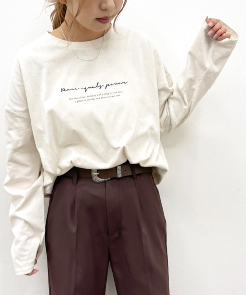 apres jour mignon(アプレジュールミニョン)の「シンプルロゴロンT【ZOZOTOWN限定アイテム】(Tシャツ/カットソー・レディース・アイボリー/ブラック/オフホワイト・X-LARGE/フリー)」の11枚目の写真
