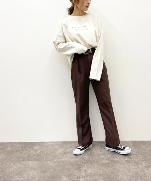 apres jour mignon(アプレジュールミニョン)の「シンプルロゴロンT【ZOZOTOWN限定アイテム】(Tシャツ/カットソー・レディース・アイボリー/ブラック/オフホワイト・X-LARGE/フリー)」の13枚目の写真