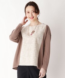 smart pink | ◆【手洗い可】ボタニカル刺繍切り替えプルオーバー(ニット/セーター)