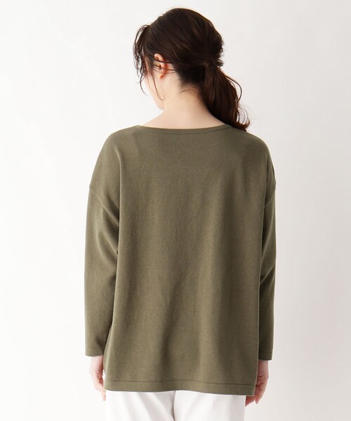 smart pink（スマートピンク）の「◆【手洗い可】ボタニカル刺繍切り替えプルオーバー（ニット/セーター・レディース・カーキ/ブラウン系・88）」の5枚目の写真