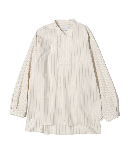 UNDECORATED（アンデコレイテッド）の「UNDECORATED アンデコレイテッド / WASHED CO CHEF STRIPE  SHT 新疆綿ウォッシュドコットンシェフシャツ / UDF21202B（シャツ/ブラウス・メンズ・ライム/ブラウン・3/2/1）」の17枚目の写真