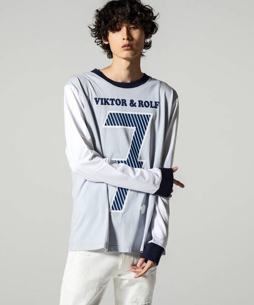 VIKTOR&ROLF（ヴィクター&ロルフ）の「VIKTOR&ROLF(ヴィクター＆ロルフ) 7 ロングTシャツ（Tシャツ/カットソー・メンズ・イエロー/ライトブルー・L/S/M/XL）」の12枚目の写真