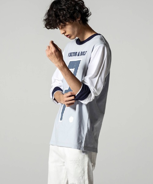VIKTOR&ROLF（ヴィクター&ロルフ）の「VIKTOR&ROLF(ヴィクター＆ロルフ) 7 ロングTシャツ（Tシャツ/カットソー・メンズ・イエロー/ライトブルー・L/S/M/XL）」の13枚目の写真