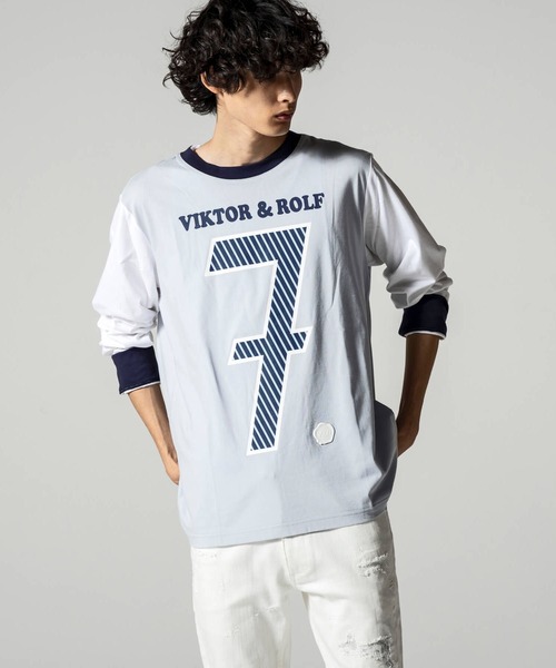 VIKTOR&ROLF（ヴィクター&ロルフ）の「VIKTOR&ROLF(ヴィクター＆ロルフ) 7 ロングTシャツ（Tシャツ/カットソー・メンズ・イエロー/ライトブルー・L/S/M/XL）」の14枚目の写真