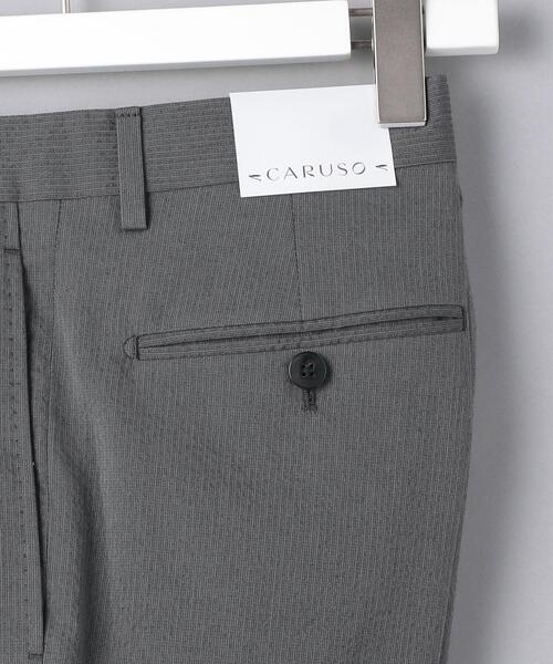＜CARUSO（カルーゾ）＞ シアサッカー 1プリーツ パンツ