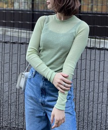 透けリブニット