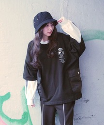 179/WG | 異素材ポケットビッグＴシャツ(Tシャツ/カットソー)