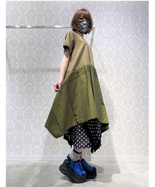 ワンピース 天竺 Gomme ゴム のファッション フロントタックワンピース ワンピース