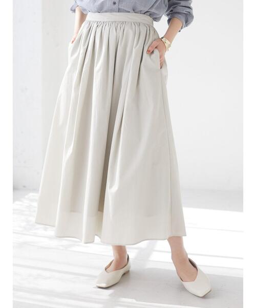 CRAFT STANDARD BOUTIQUE(クラフトスタンダードブティック)の「綿ブロードギャザースカート② *◇(スカート・レディース・ブルー系その他4/ライトグレー・MEDIUM/LARGE)」の6枚目の写真