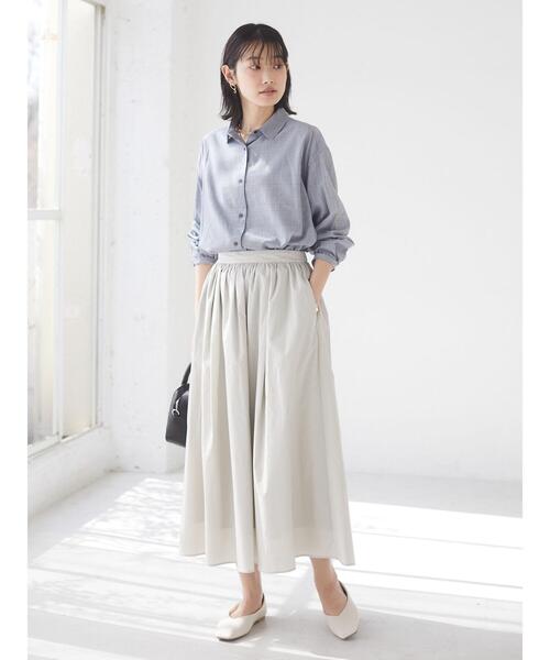 CRAFT STANDARD BOUTIQUE(クラフトスタンダードブティック)の「綿ブロードギャザースカート② *◇(スカート・レディース・ブルー系その他4/ライトグレー・MEDIUM/LARGE)」の9枚目の写真