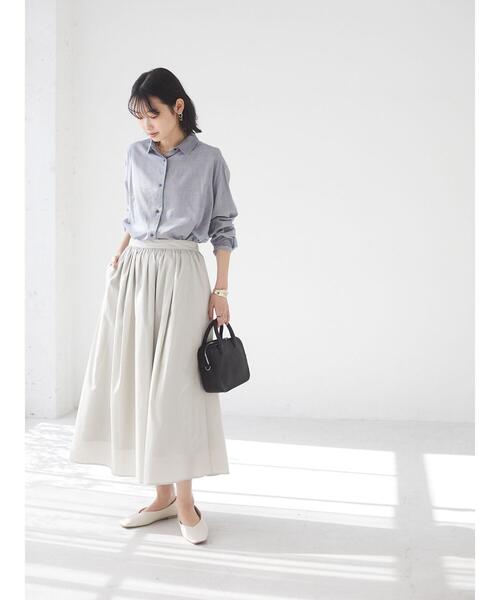 CRAFT STANDARD BOUTIQUE(クラフトスタンダードブティック)の「綿ブロードギャザースカート② *◇(スカート・レディース・ブルー系その他4/ライトグレー・MEDIUM/LARGE)」の10枚目の写真
