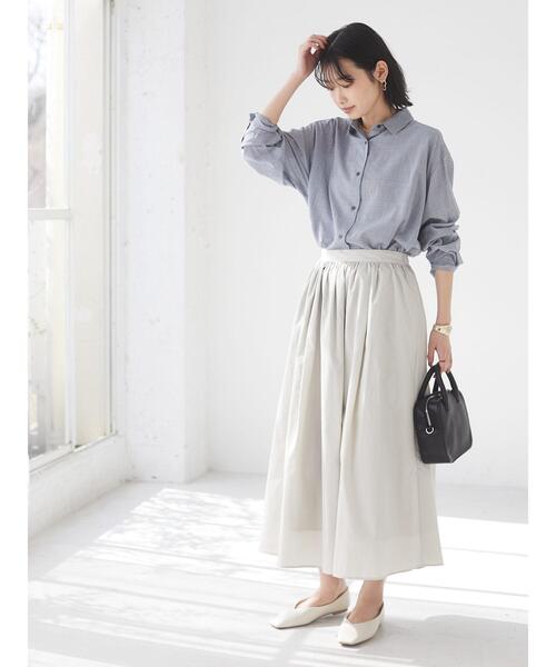 CRAFT STANDARD BOUTIQUE(クラフトスタンダードブティック)の「綿ブロードギャザースカート② *◇(スカート・レディース・ブルー系その他4/ライトグレー・MEDIUM/LARGE)」の11枚目の写真