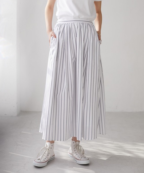 CRAFT STANDARD BOUTIQUE(クラフトスタンダードブティック)の「綿ブロードギャザースカート② *◇(スカート・レディース・ブルー系その他4/ライトグレー・MEDIUM/LARGE)」の5枚目の写真