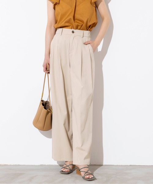 PICCIN（ピッチン）の「コットンワイドパンツ（その他パンツ・レディース・ベージュ/グリーン・M）」の2枚目の写真