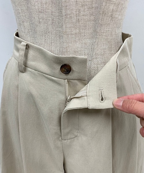 PICCIN（ピッチン）の「コットンワイドパンツ（その他パンツ・レディース・ベージュ/グリーン・M）」の5枚目の写真