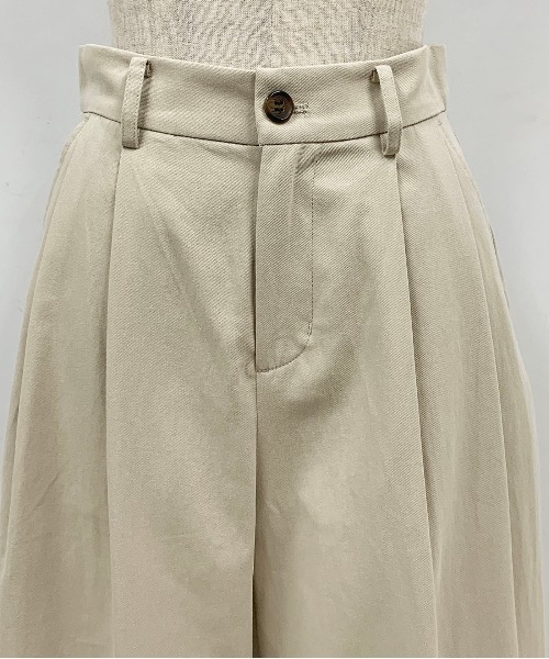 PICCIN（ピッチン）の「コットンワイドパンツ（その他パンツ・レディース・ベージュ/グリーン・M）」の3枚目の写真