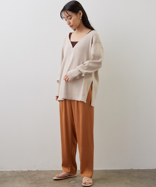 SALON adam et rope'(サロン アダム エ ロペ)の「UVケアマシンウォッシャブルスクエアタンクトップ(タンクトップ・レディース・ダークブラウン/グリーン/ベージュ/ピンク・FREE)」の15枚目の写真