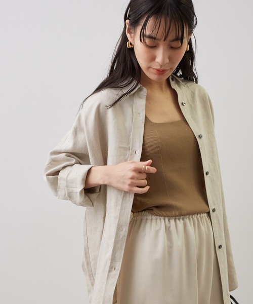 SALON adam et rope'(サロン アダム エ ロペ)の「UVケアマシンウォッシャブルスクエアタンクトップ(タンクトップ・レディース・ダークブラウン/グリーン/ベージュ/ピンク・FREE)」の21枚目の写真