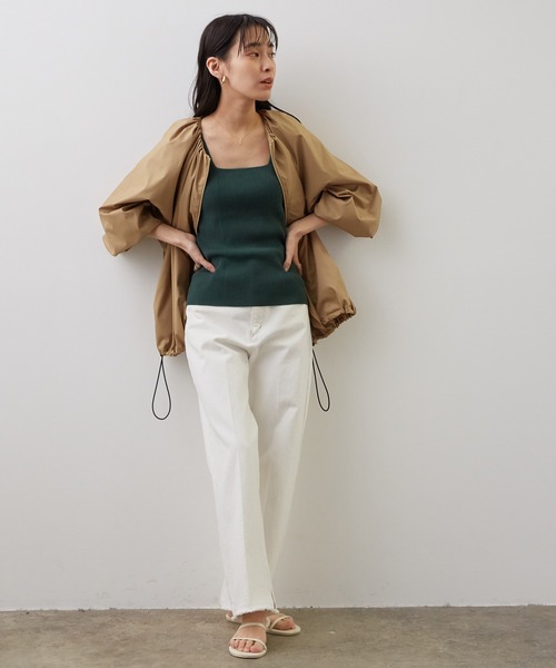 SALON adam et rope'(サロン アダム エ ロペ)の「UVケアマシンウォッシャブルスクエアタンクトップ(タンクトップ・レディース・ダークブラウン/グリーン/ベージュ/ピンク・FREE)」の12枚目の写真