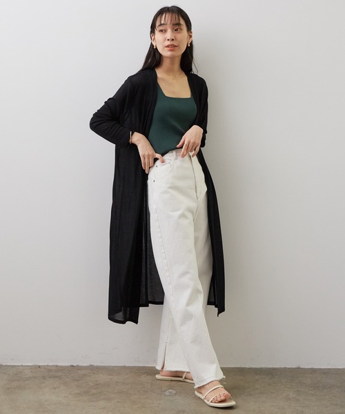 SALON adam et rope'(サロン アダム エ ロペ)の「UVケアマシンウォッシャブルスクエアタンクトップ(タンクトップ・レディース・ダークブラウン/グリーン/ベージュ/ピンク・FREE)」の5枚目の写真