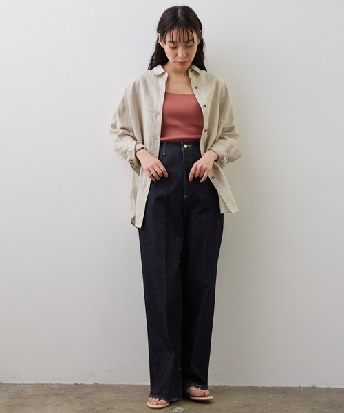 SALON adam et rope'(サロン アダム エ ロペ)の「UVケアマシンウォッシャブルスクエアタンクトップ(タンクトップ・レディース・ダークブラウン/グリーン/ベージュ/ピンク・FREE)」の10枚目の写真