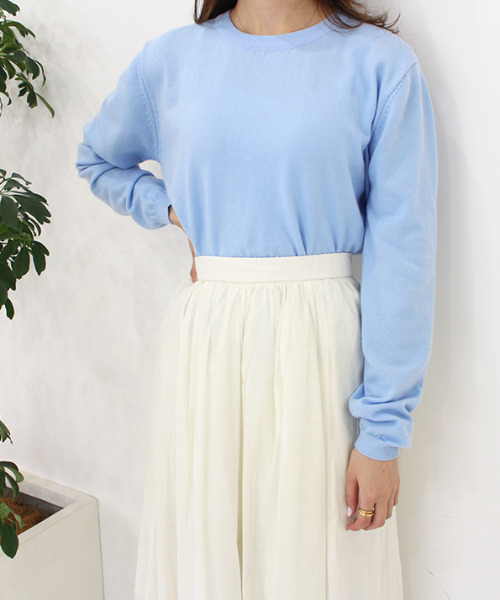 MODE ROBE(モードローブ)の「シンプルカラーニット(ニット/セーター・レディース・ピンク/ブルー/アイボリー・FREE)」の21枚目の写真