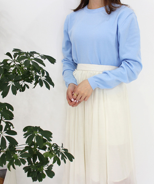 MODE ROBE(モードローブ)の「シンプルカラーニット(ニット/セーター・レディース・ピンク/ブルー/アイボリー・FREE)」の11枚目の写真
