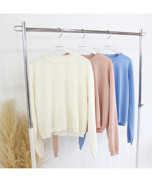 MODE ROBE(モードローブ)の「シンプルカラーニット(ニット/セーター・レディース・ピンク/ブルー/アイボリー・FREE)」の20枚目の写真