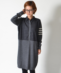 AMERICAN RAG CIE | 【オンライン限定】ニット×布帛シャツワンピース/212-LAN-L142W-B3795(ワンピース)