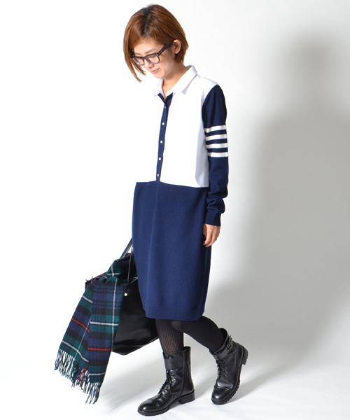 AMERICAN RAG CIE（アメリカンラグシー）の「【オンライン限定】ニット×布帛シャツワンピース/212-LAN-L142W-B3795（ワンピース・レディース・ブラック/チャコールグレー/ブルー系その他・FREE）」の10枚目の写真