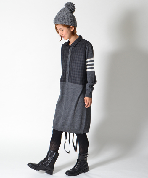 AMERICAN RAG CIE（アメリカンラグシー）の「【オンライン限定】ニット×布帛シャツワンピース/212-LAN-L142W-B3795（ワンピース・レディース・ブラック/チャコールグレー/ブルー系その他・FREE）」の12枚目の写真