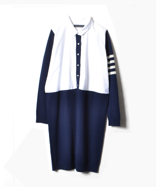 AMERICAN RAG CIE（アメリカンラグシー）の「【オンライン限定】ニット×布帛シャツワンピース/212-LAN-L142W-B3795（ワンピース・レディース・ブラック/チャコールグレー/ブルー系その他・FREE）」の14枚目の写真