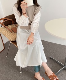 ABITOKYO | レイヤード風カットドッキングシャツワンピース(ワンピース)