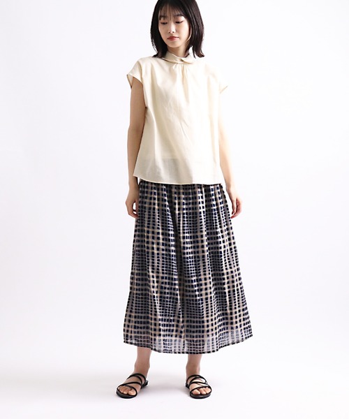 salle de bal（サルデバル）の「∴ 【 LITTLE MARKET / リトルマーケット 】ゆがみチェックスカート　FRH（スカート・レディース・ネイビー/オレンジ・FREE）」の14枚目の写真