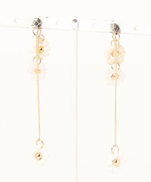 Me%(ミィパーセント)の「ビーズレイヤードピアス(ピアス(両耳用)・レディース・サックスブルー/ホワイト/その他/ライトピンク・FREE)」の5枚目の写真