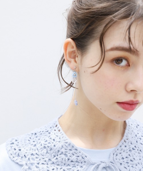 Me%(ミィパーセント)の「ビーズレイヤードピアス(ピアス(両耳用)・レディース・サックスブルー/ホワイト/その他/ライトピンク・FREE)」の10枚目の写真