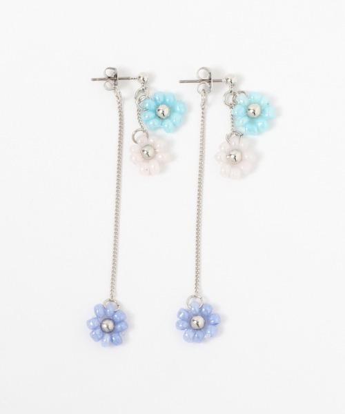 Me%(ミィパーセント)の「ビーズレイヤードピアス(ピアス(両耳用)・レディース・サックスブルー/ホワイト/その他/ライトピンク・FREE)」の12枚目の写真