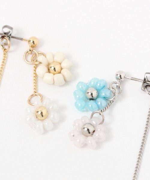 Me%(ミィパーセント)の「ビーズレイヤードピアス(ピアス(両耳用)・レディース・サックスブルー/ホワイト/その他/ライトピンク・FREE)」の14枚目の写真