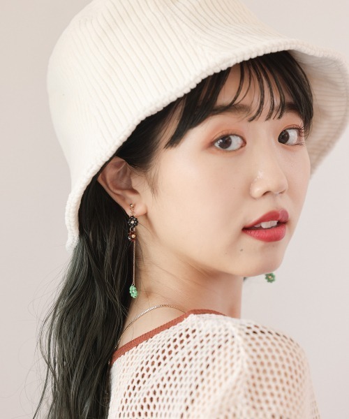 Me%(ミィパーセント)の「ビーズレイヤードピアス(ピアス(両耳用)・レディース・サックスブルー/ホワイト/その他/ライトピンク・FREE)」の7枚目の写真