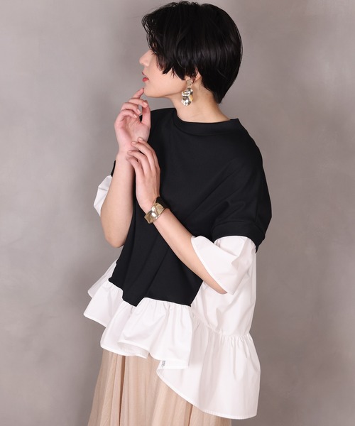 LOUISE ODIER(ルイーズオディール)の「ポンチレイヤードプルオーバー(Tシャツ/カットソー・レディース・ミント/ブラック・MEDIUM)」の15枚目の写真