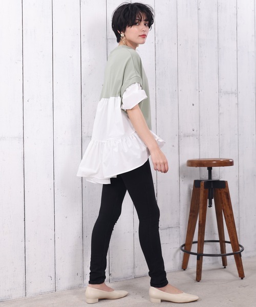 LOUISE ODIER(ルイーズオディール)の「ポンチレイヤードプルオーバー(Tシャツ/カットソー・レディース・ミント/ブラック・MEDIUM)」の9枚目の写真