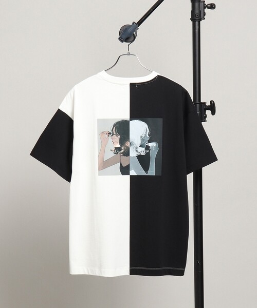 tk.TAKEO KIKUCHI(ティーケータケオキクチ)の「◆凪 × tk.TAKEO KIKUCHI「口紅を塗る女の子」Tシャツ(Tシャツ/カットソー・メンズ・ブラック/オフホワイト/ホワイト系7・01/02/03)」の3枚目の写真