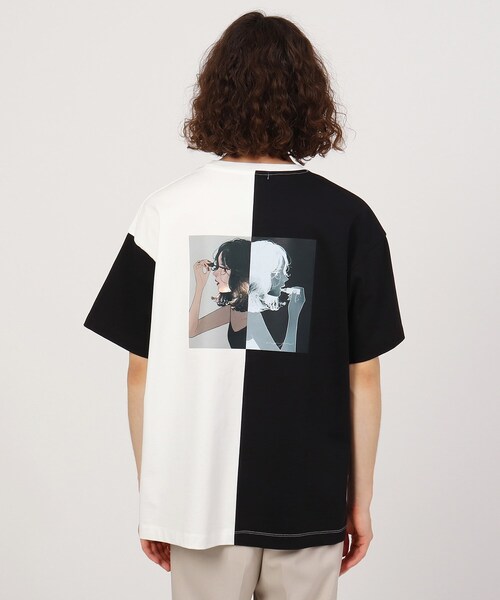 tk.TAKEO KIKUCHI(ティーケータケオキクチ)の「◆凪 × tk.TAKEO KIKUCHI「口紅を塗る女の子」Tシャツ(Tシャツ/カットソー・メンズ・ブラック/オフホワイト/ホワイト系7・01/02/03)」の7枚目の写真